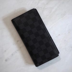 Used Louis Vuitton Damier graphite Brazza Wallet